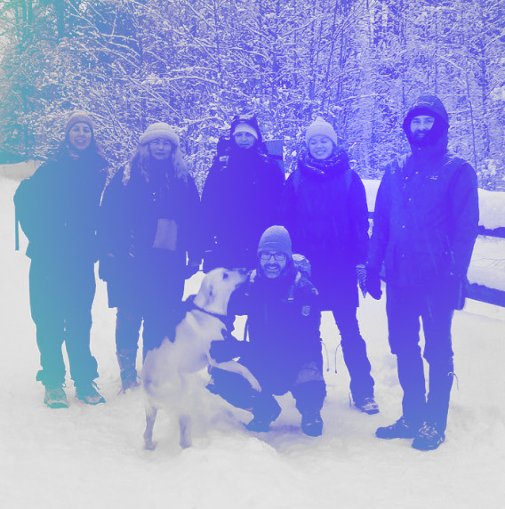 DUX and ORGO people on a winter hike