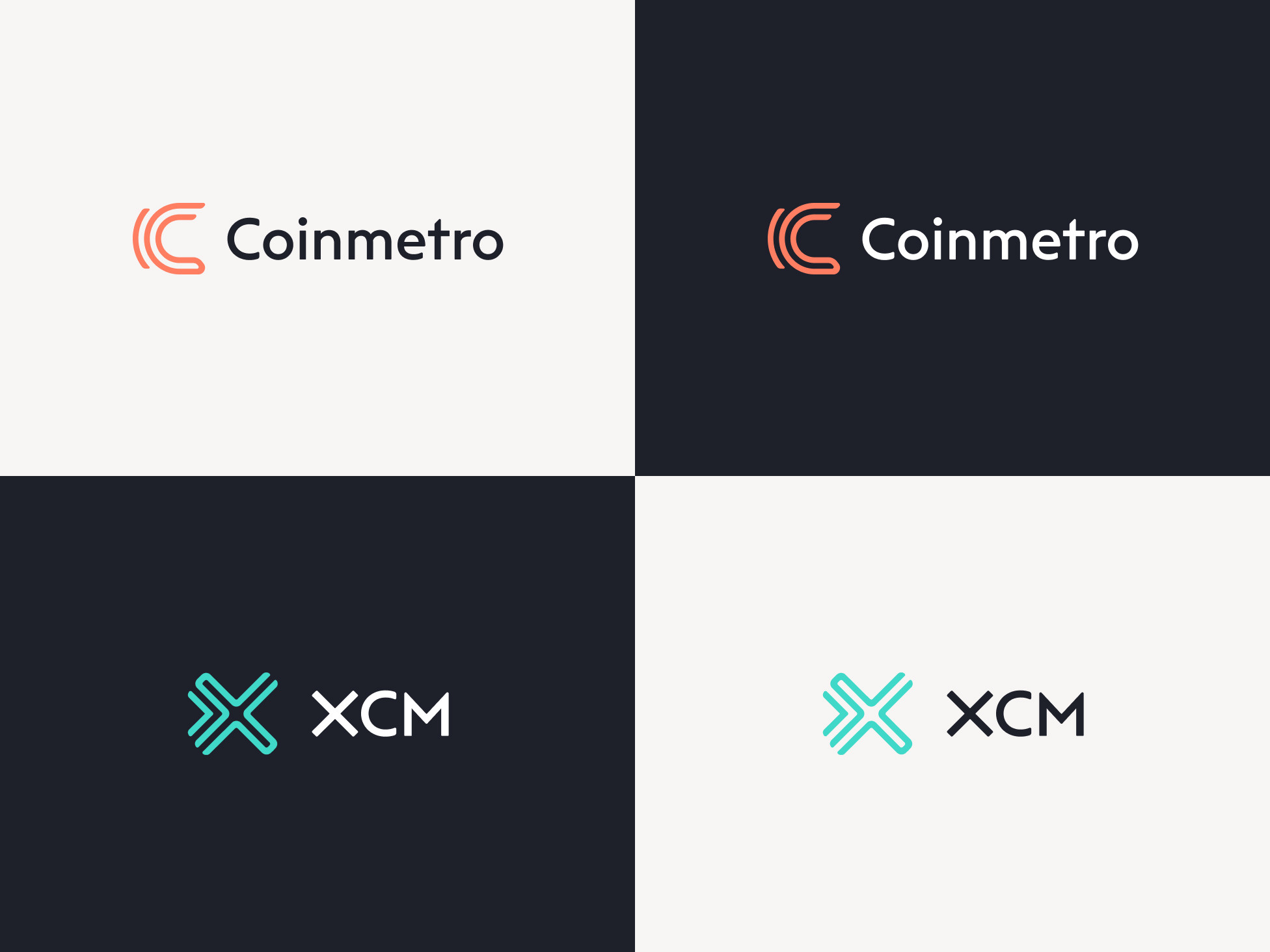 Coinmetro and XCM logos by DUX agency
