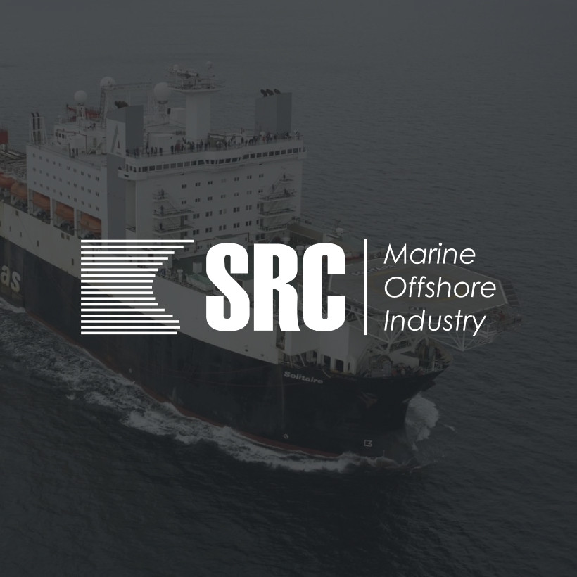 SRC logo with a boat on the background